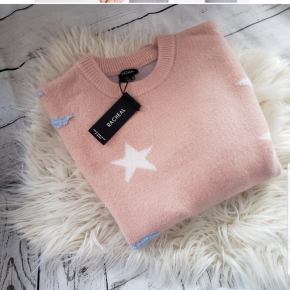 *sold out* Fluffy baby pink soft star moon sweater - Picture 2 of 4